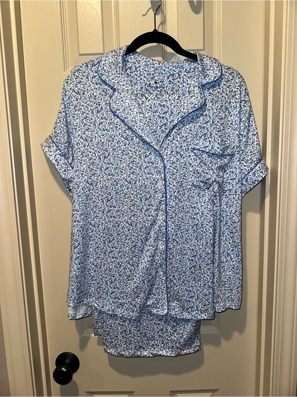 Kate Spade Light Blue Floral Short-Sleeve Pajama Set